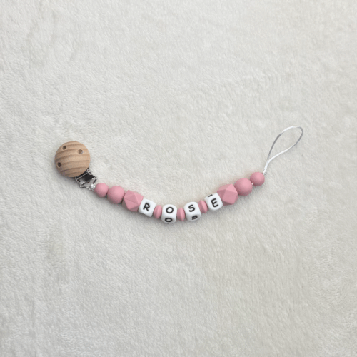 Attache-tétine Prénom Rose
