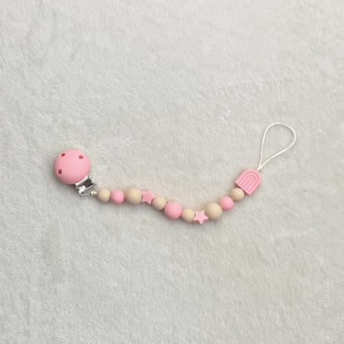 Attache-tétine Étoile Rose